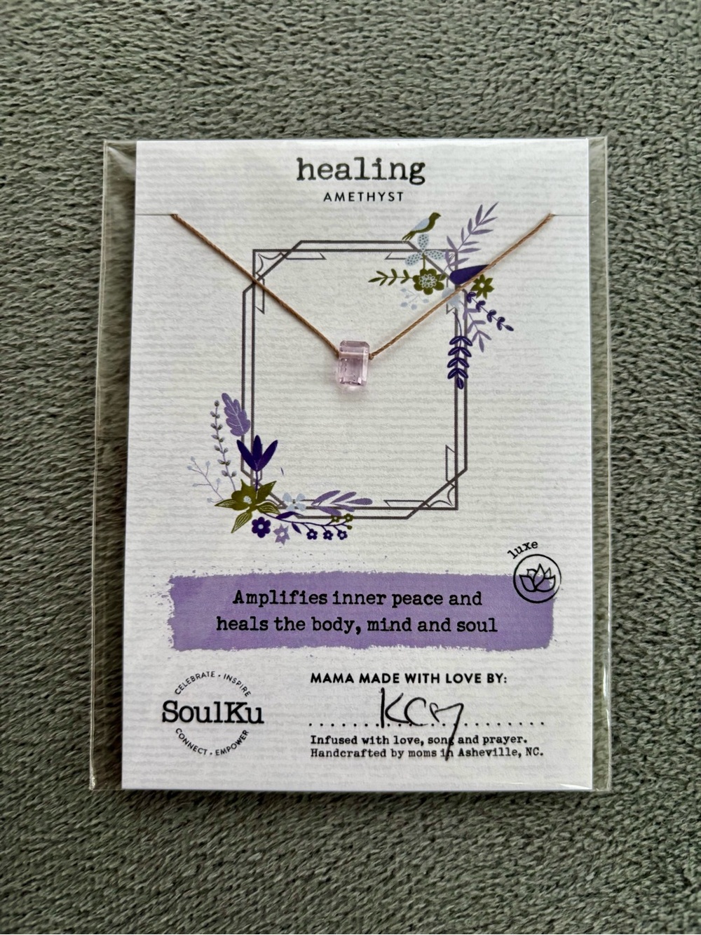SoulKu Amethyst Refined Healing Necklace